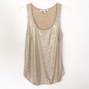Forever 21 Metallic Gold Shimmery Tank Tonk Small